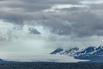 Declining Arctic glaciers. Southern Spitsbergen.