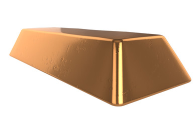 3D realistic render of bronz or copper bar set isolated on white background