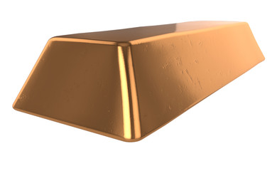 3D realistic render of bronz or copper bar set isolated on white background