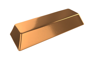 3D realistic render of bronz or copper bar set isolated on white background