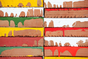 stack of colorful brick background