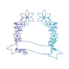 beautiful flower and ribbon circular frame vector illustration design