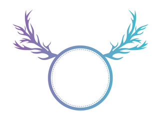 circle with horns reindeer vector illustration design