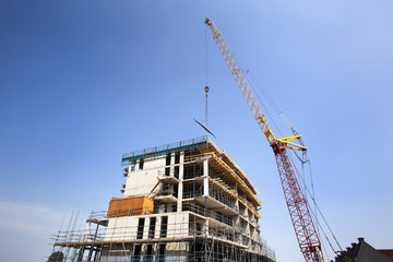 Construction site with crane in the Netherlands