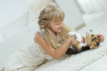 Child with dog
