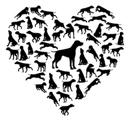 Beagle Dog Heart Silhouette Concept