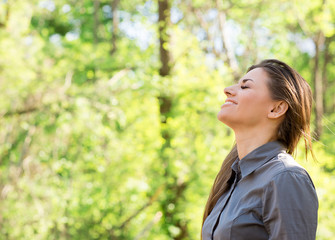 Woman enjoying freedom in nature