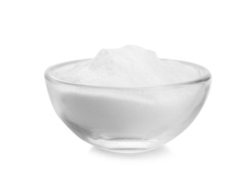 Obraz na płótnie Canvas Bowl with baking soda on white background