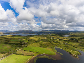 Scenic aerial view of coastal Connemara in County Galway on the Wild Atlantic way, West coast of  Ireland