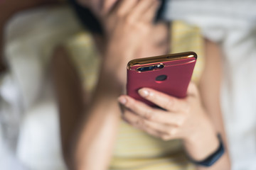 woman using smartphone