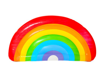 Obraz premium Bright inflatable mattress on white background. Summer holidays