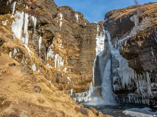 Fototapeta na wymiar Gluggafoss waterfall in Iceland