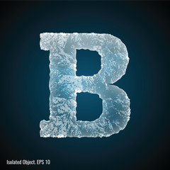 Ice Font / isolated ice shaped letter B vector illustration