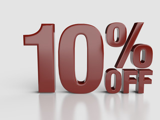 Venda Desconto Promoção 10 porcentagem 3d texto