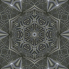 3d effekt - abstrakt fraktal metallisch muster