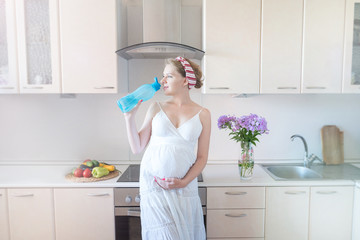 pregnant woman in the kitchen