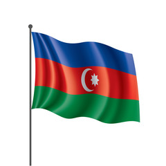 Obraz premium Azerbaijan flag, vector illustration