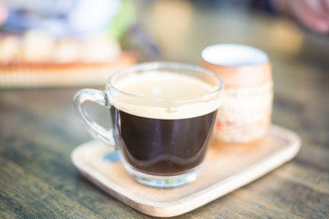 Hot black coffee