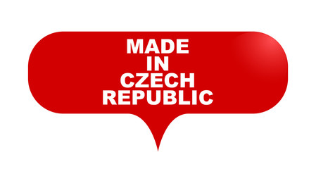 red vector bubble banner made in czech republic