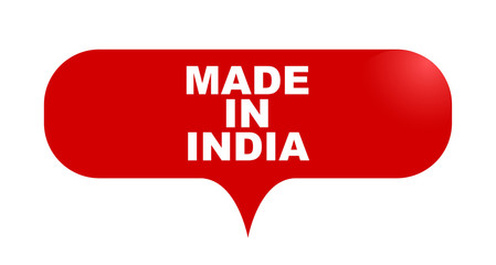 red vector bubble banner made in india