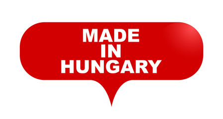 red vector bubble banner made in hungary