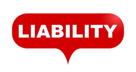 red vector bubble banner liability