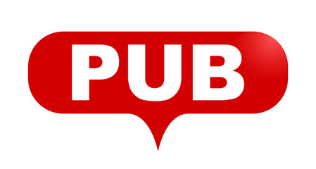 red vector bubble banner pub
