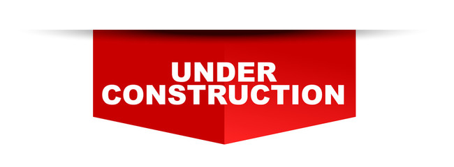 red vector banner under construction