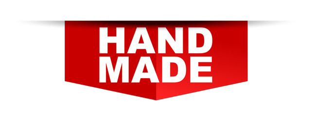 red vector banner hand made