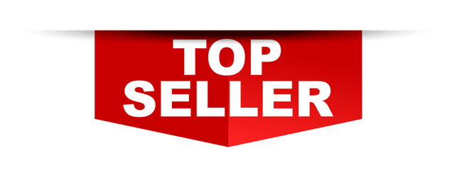 red vector banner top seller