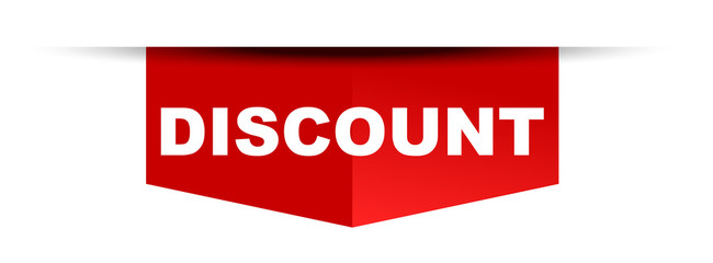 red vector banner discount
