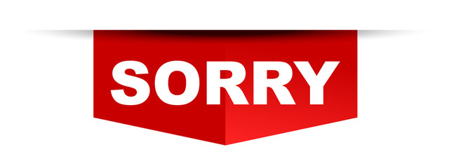 red vector banner sorry