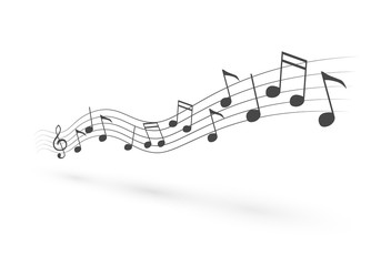 Fototapeta na wymiar Isolated notes wave