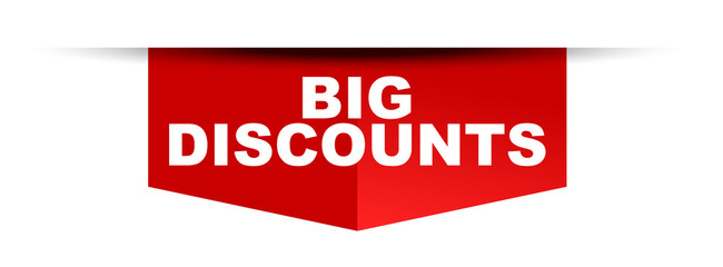 red vector banner big discounts