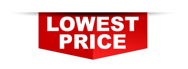red vector banner lowest price