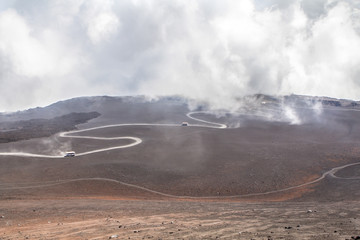 Serpentine road to Etna, Sicily, Italy