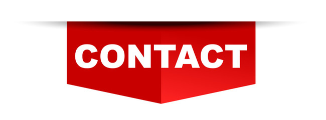 red vector banner contact