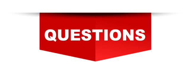 red vector banner questions