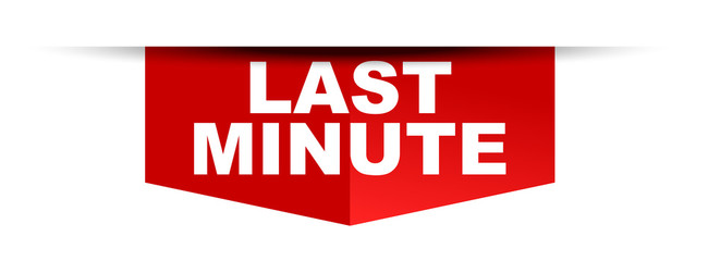 red vector banner last minute
