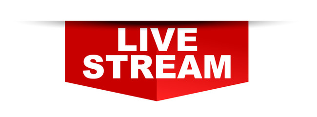 red vector banner live stream