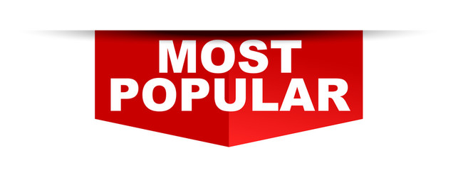 red vector banner most popular