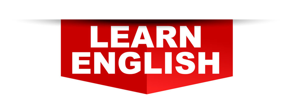 Red Vector Banner Learn English