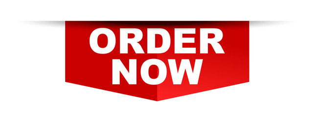 red vector banner order now