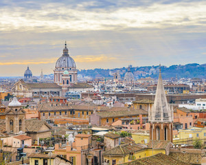 Obraz na płótnie Canvas Rome Aerial View From Pincio Viewpoint