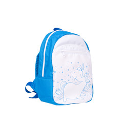 Backpack isolated on white background. Children's school satchel, colored briefcase for teens