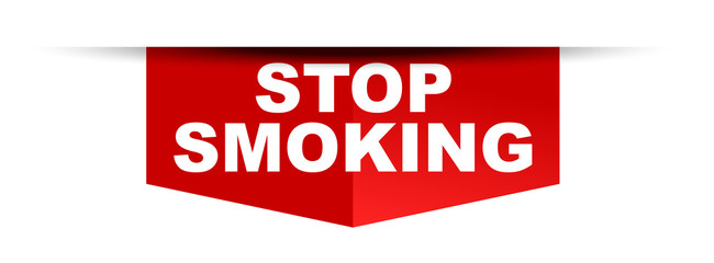 red vector banner stop smoking