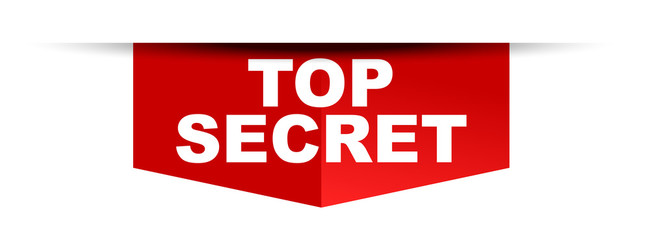 red vector banner top secret