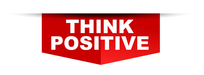 red vector banner think positive