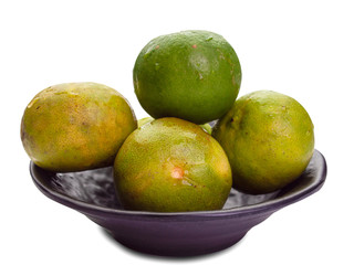 Citrus lime fruit on white background.