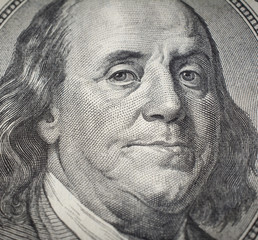 Franklin on one hundred dollar bill